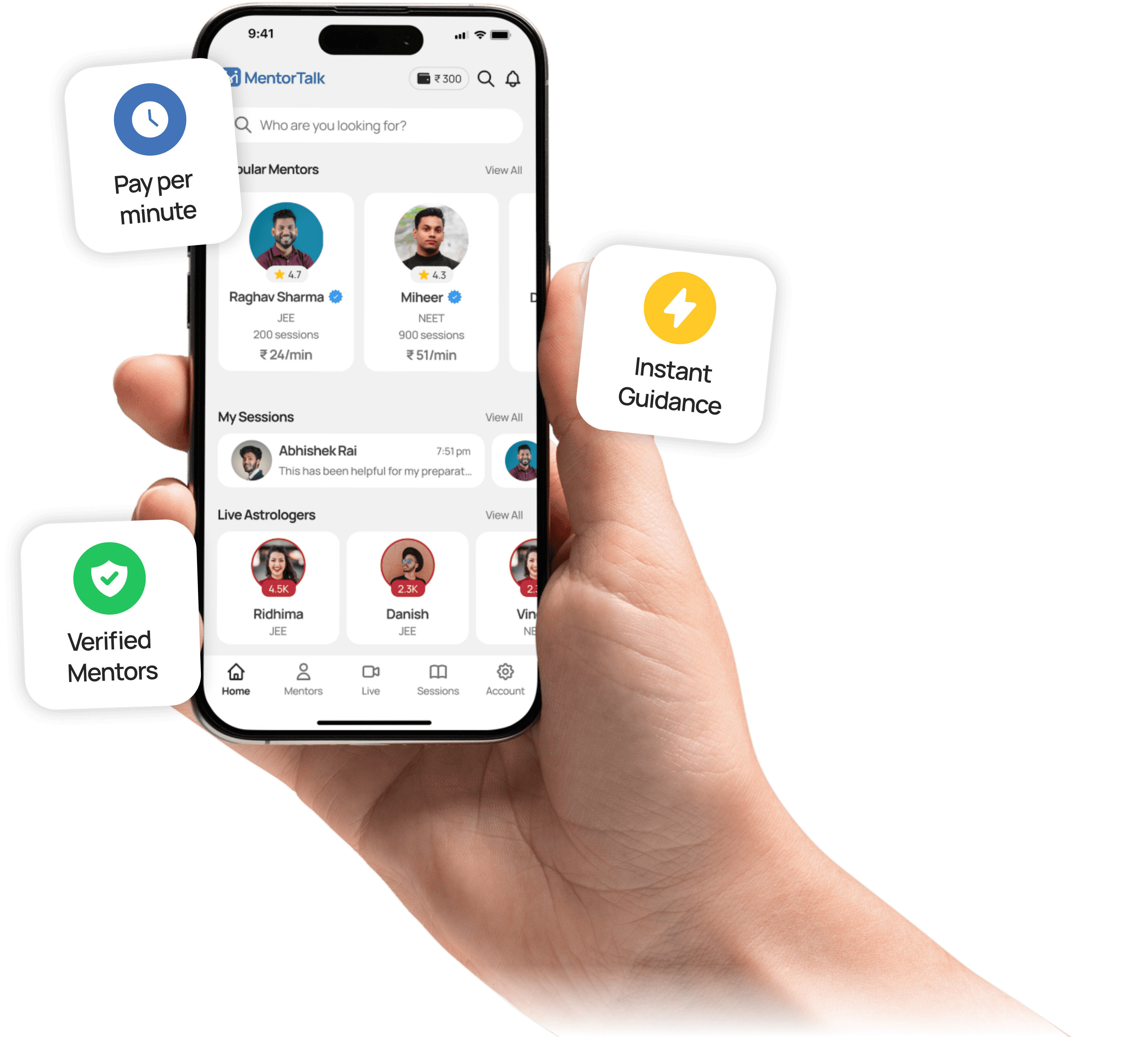 MentorTalk app in hand