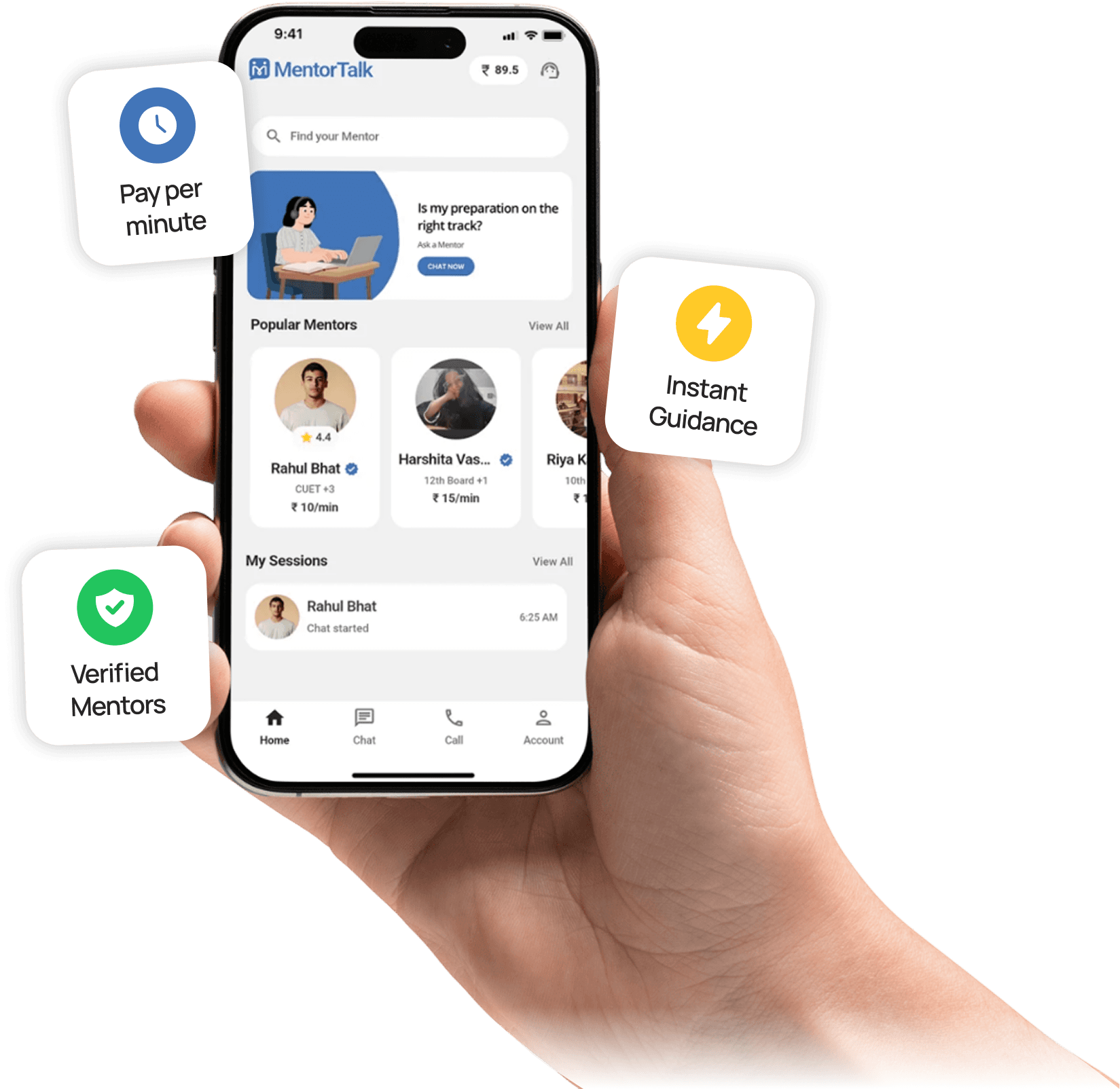 MentorTalk app in hand