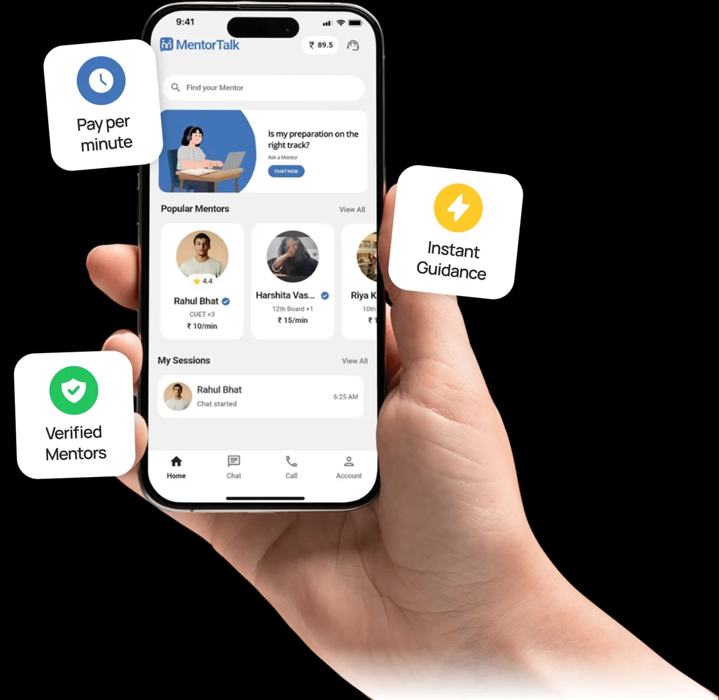 MentorTalk app in hand